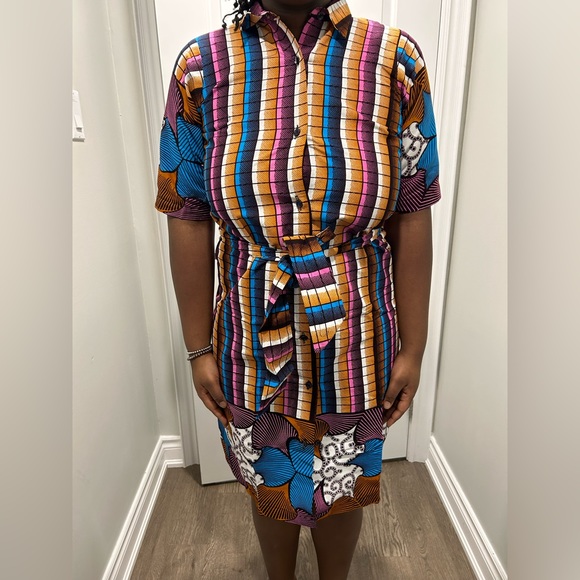 Colourful Ankara Button & Tie Dress - Picture 9 of 14